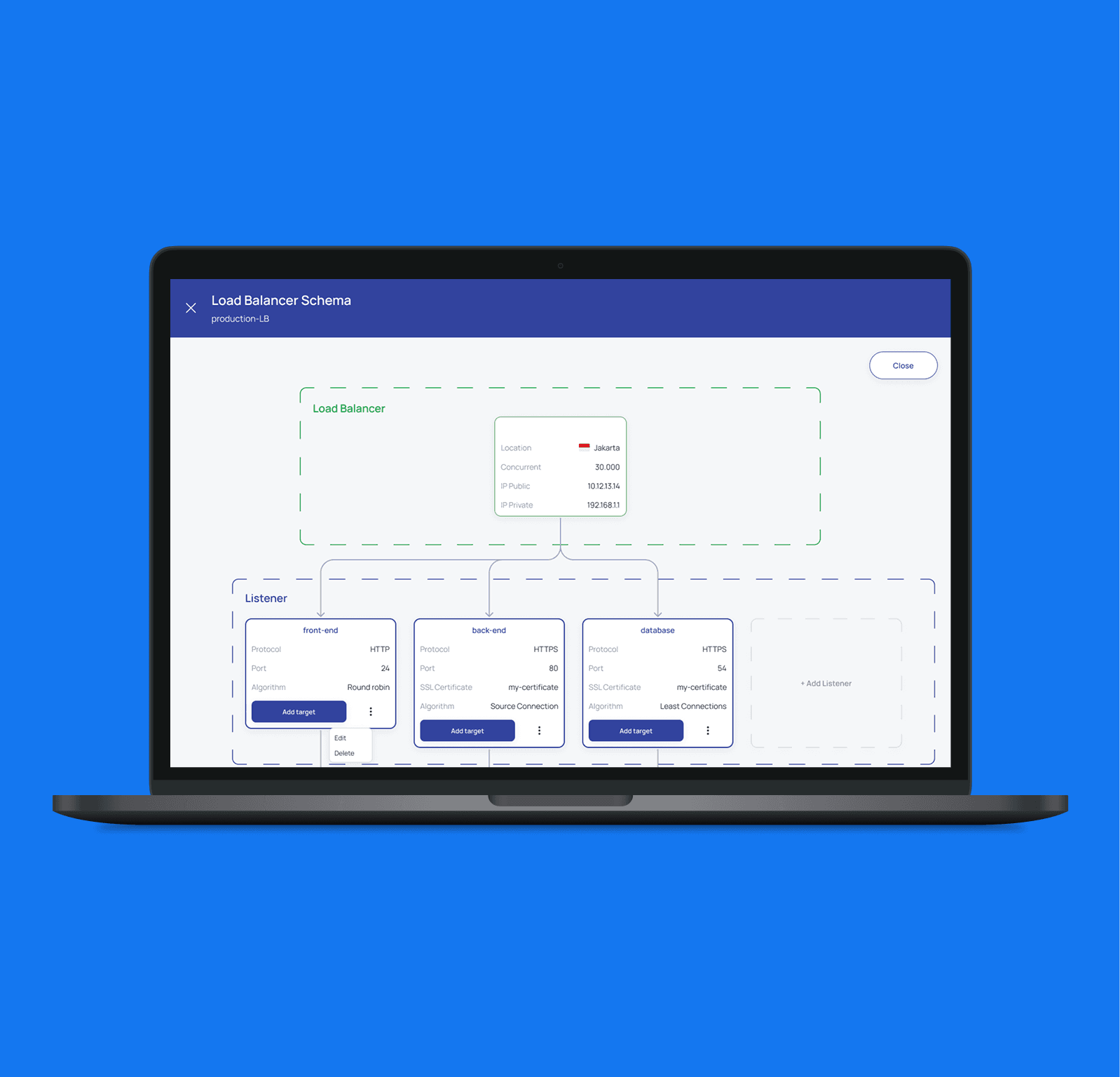 Load Balancer Schema Page